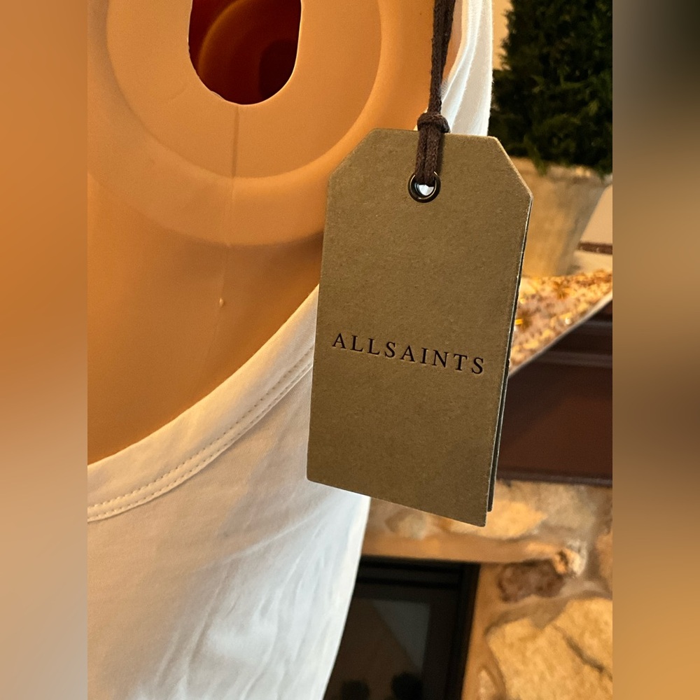 NWT Allsaints Tina White Sleeveless Maxi Dress M - Picture 5 of 9